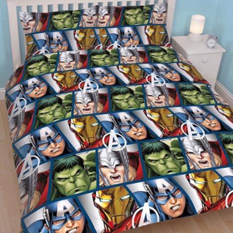 Marvel Avengers Shield Reversible Double Duvet Cover Bedding Set Extra Image 1